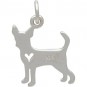 Sterling Silver Dog Charm - Chihuahua with Heart 18x11mm