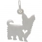  Silver Dog Charm - Yorkshire Terrier with Heart 17x10mm