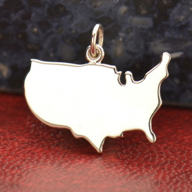 Sterling Silver United States Pendant 18x20mm DISCONTINUED