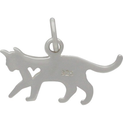 Sterling Silver Moving Cat In Dustbin Charm – 925 Animal Pendant