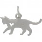 Sterling Silver Cat Charm with Heart Cutout 13x17mm