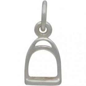 Sterling Silver Horseback Riding Stirrup Charm 13x6mm