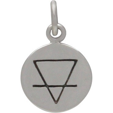 Sterling Silver Earth Charm - Four Elements 16x10mm