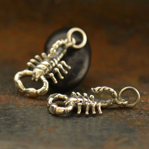 Sterling Silver Realistic Scorpion Charm 22x10mm