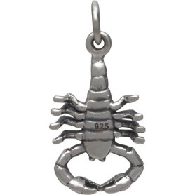 Sterling Silver Realistic Scorpion Charm 22x10mm