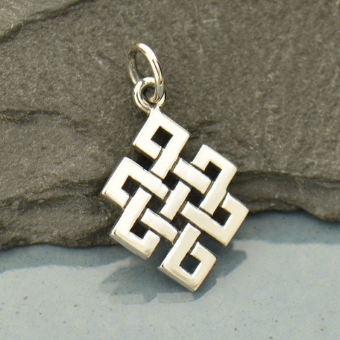 Sterling Silver Endless Knot Charm 20x12mm