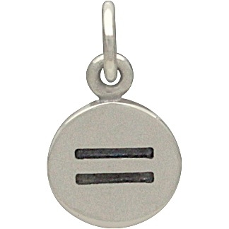 Sterling Silver Equality Sign Charm 14x8mm