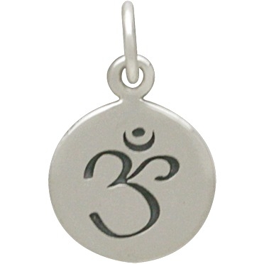  Sterling Silver Etched Crown Chakra Charm 16x10mm