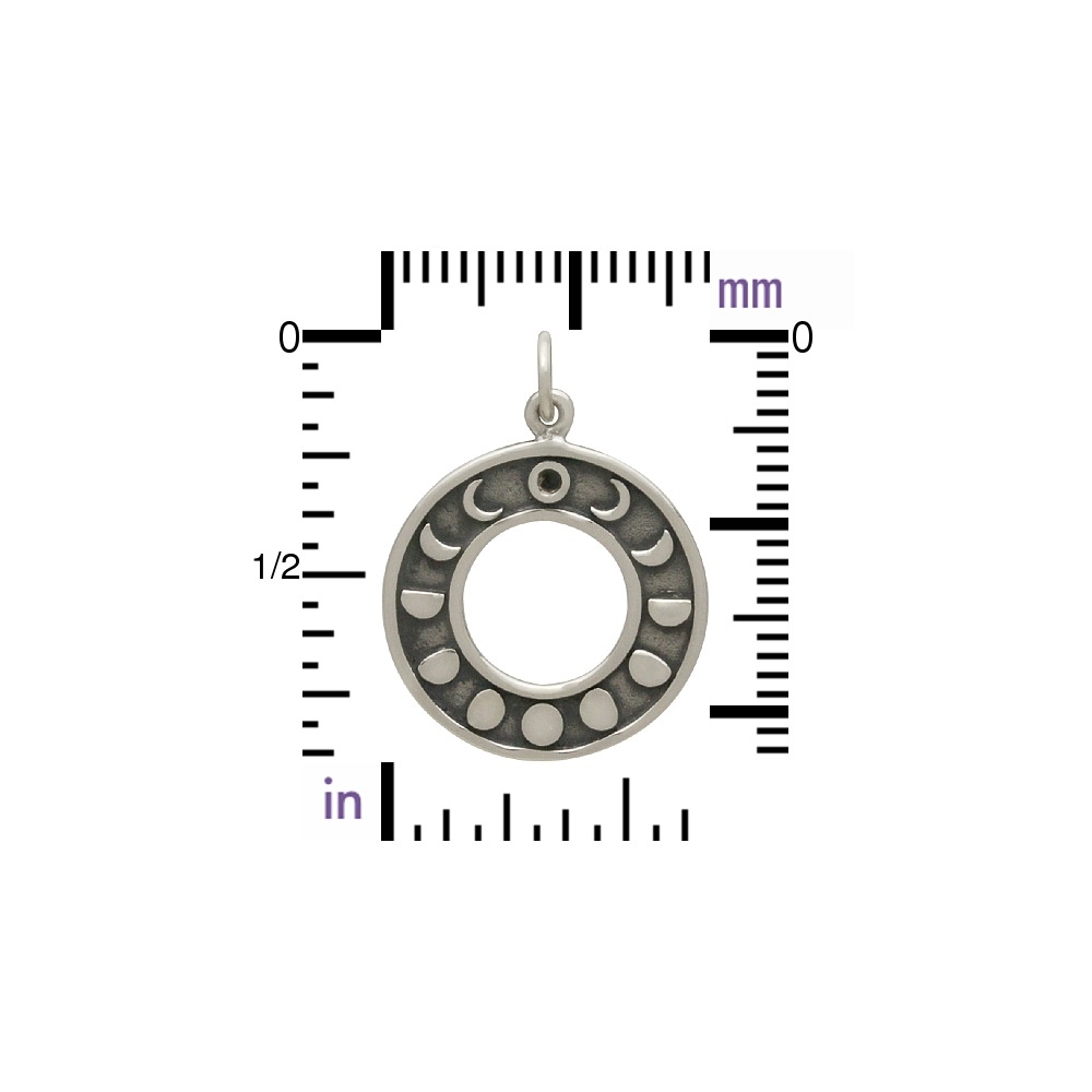 Sterling Silver Moon Phases Pendant