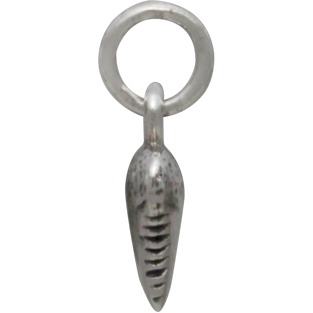 Tiny Sterling Silver Shark Tooth Charm 13x7mm