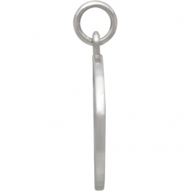 Sterling Silver North Star Compass Charm in Circle 21x15mm