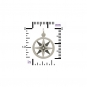 Sterling Silver North Star Compass Charm in Circle 21x15mm