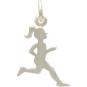 Sterling Silver Running Girl Charm - Sports Charms 20x12mm