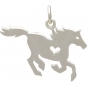 Sterling Silver Horse Charm with Heart Cutout 20x23mm