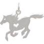 Sterling Silver Horse Charm with Heart Cutout 20x23mm