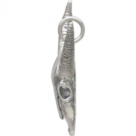 Sterling Silver Cow Skull Pendant 23x22mm