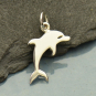 Sterling Silver Dolphin Charm - Flat Plate 20x15mm