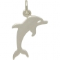 Sterling Silver Dolphin Charm - Flat Plate 20x15mm