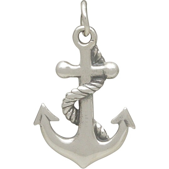 Sterling Silver Anchor Pendant 23x14mm