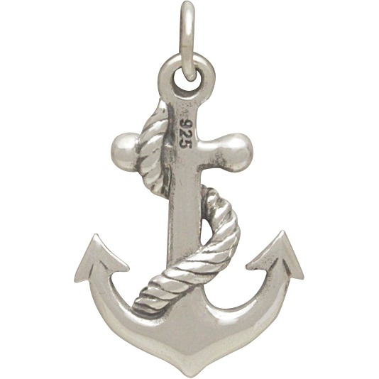 Sterling Silver Anchor Pendant 23x14mm