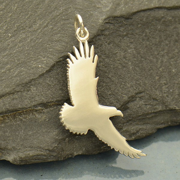 Sterlng Slver Eagle Necklace Pendant, Eagle Charm Jewelry, Amercan Eagle Pendant, Bald Eagle