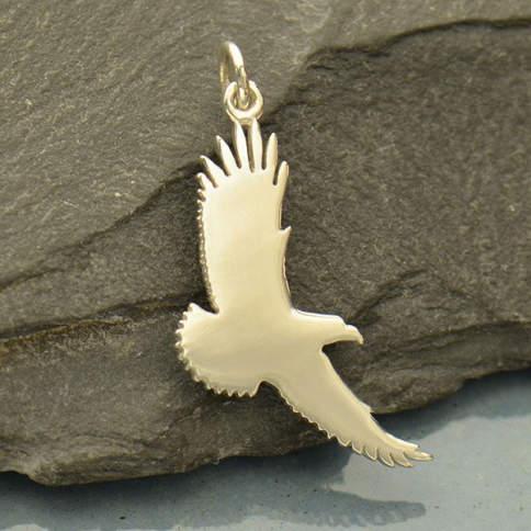 Sterling Silver Flying Eagle Charm 30x24mm