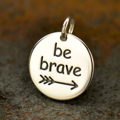 Sterling Silver Message Pendant - Be Brave