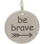 Sterling Silver Message Pendant - Be Brave