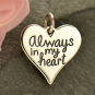 Silver Message Pendant - Always in My Heart