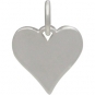 Sterling Silver Heart Charm - Stamping Blank