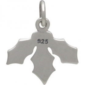 Sterling Silver Holly Berry Charm - Mistletoe Charm