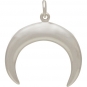 Sterling Silver Double Horn Crescent Moon Pendant