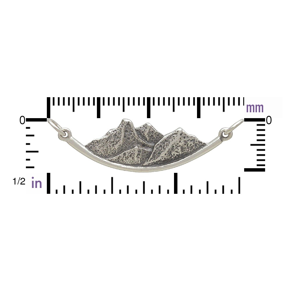 Sterling Silver Mountain Pendant 13x35mm