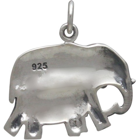 Sterling Silver Mama and Baby Elephant Pendant 20x21mm