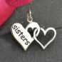 Sterling Silver Sister Charm - Two Linked Hearts 