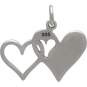 Sterling Silver Sister Charm - Two Linked Hearts 