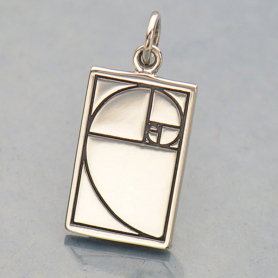 Sterling Silver Golden Ratio Charm 21x10mm