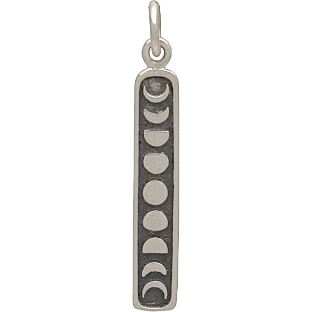 Sterling Silver Moon Phase Charm - Vertical