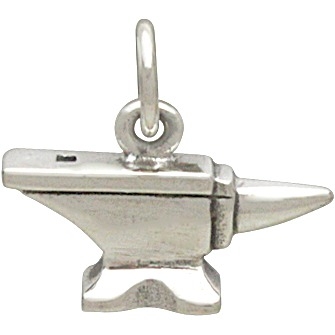 Sterling Silver Anvil Charm - Tiny Tool Charm