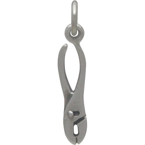 Silver Pliers Charm - Tiny Tool Charm 21x4mm DISCONTINUED