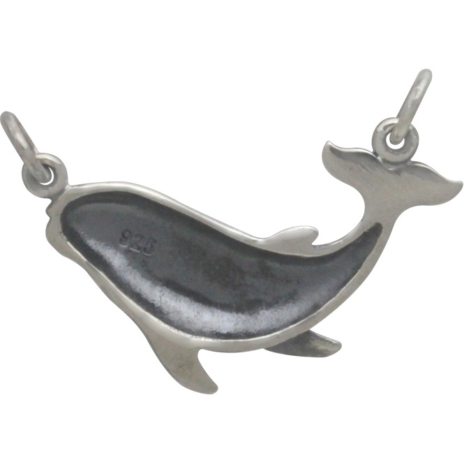 Sterling Silver Humpback Whale Pendant 19x27mm