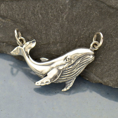 Sterling Silver Humpback Whale Pendant