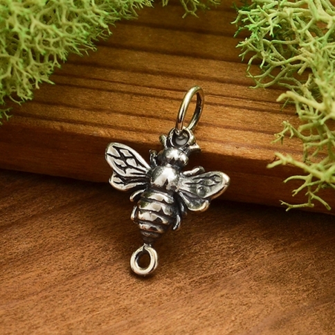 Sterling Silver Honey Bee Charm Link 