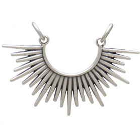 Sterling Silver Sunburst Spike Pendant Festoon