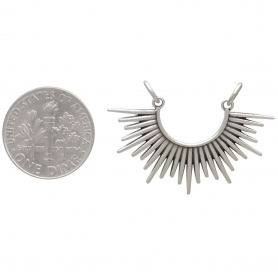 Sterling Silver Sunburst Spike Pendant Festoon