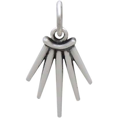 Sterling Silver Five Spike Charm 17x10mm
