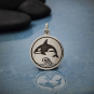 Sterling Silver Killer Whale Charm on a Disk