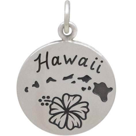 Sterling Silver Hawaii Charm on a Disk