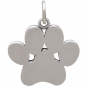 Sterling Silver Paw Print Pendant 