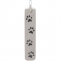 Sterling Silver Rectangle Charm with 4 Paw Prints